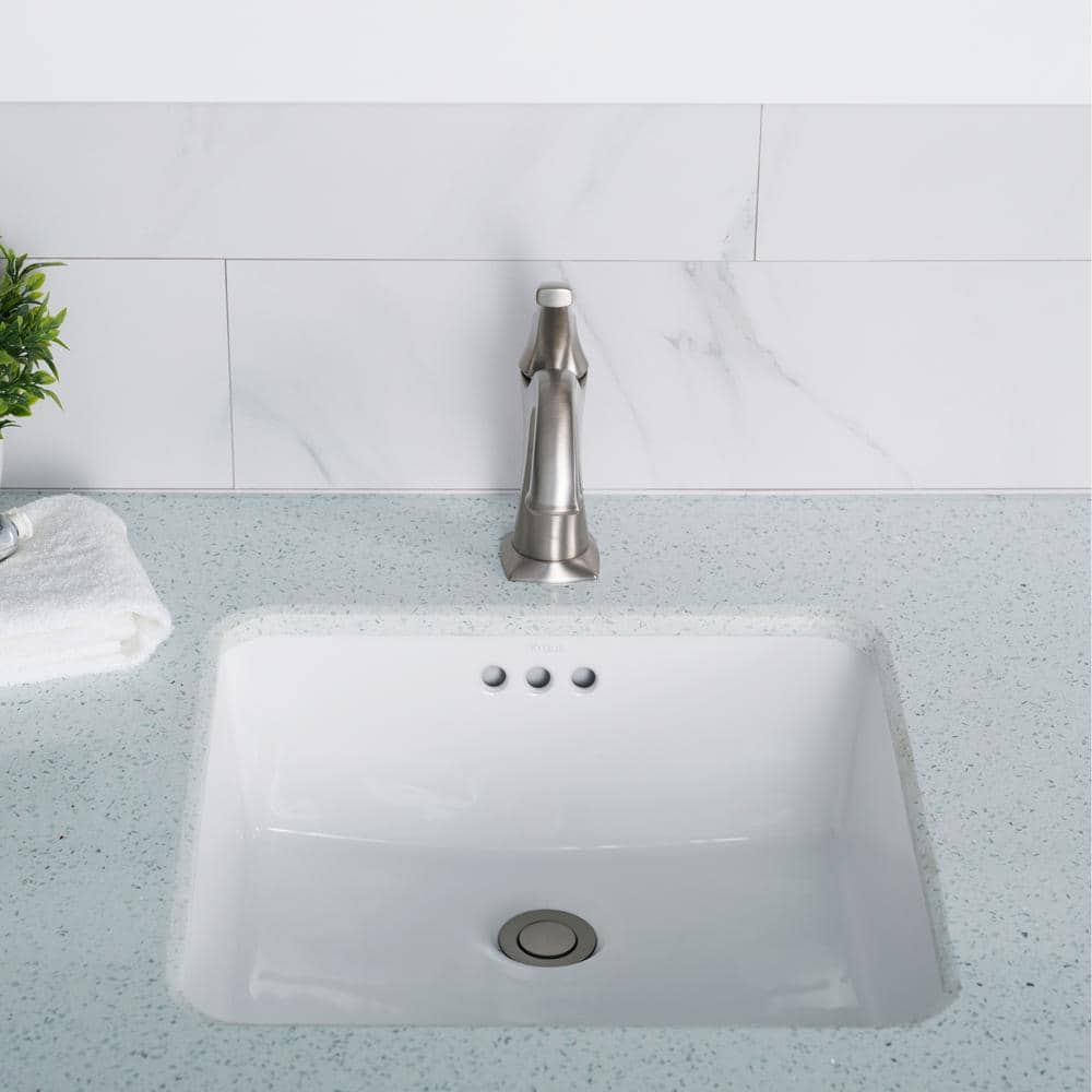 Elavo 17-inch White Ceramic Square Undermount Bathroom Sink
