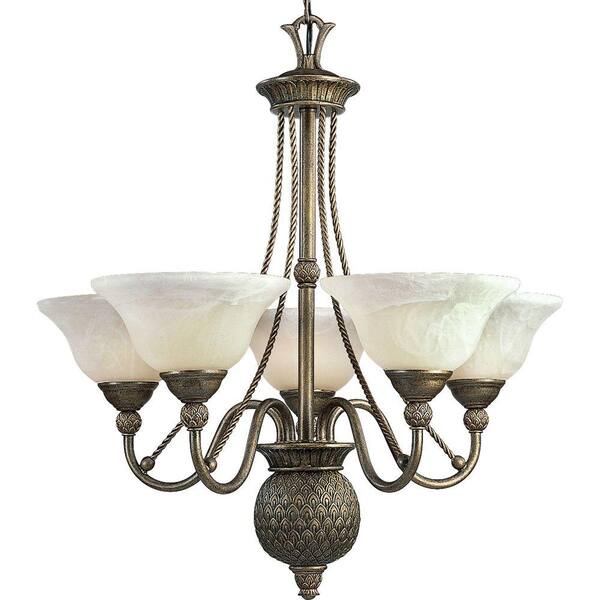 Progress Lighting Savannah Collection 5-Light Burnished Chestnut Chandelier