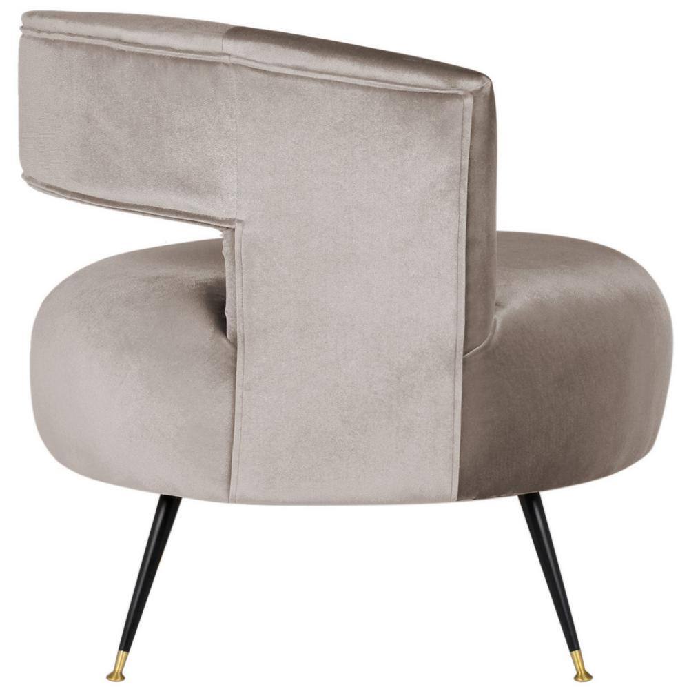 Hazelwood Velvet Barrel Accent Chair with Wood Frame