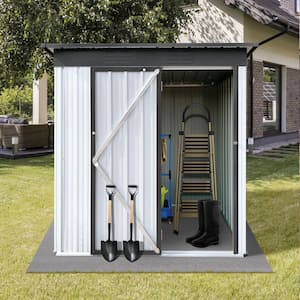 5 ft. W x 3 ft. D Electro-Galvanized Metal Sheds and Outdoor Storage Shed, Tool Sheds in Gray(14 sq. ft.)
