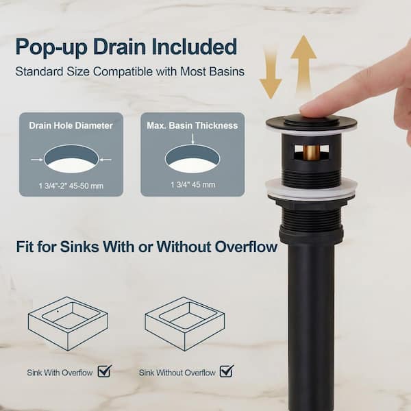 GRANDJOY Long Spout Single Handle Wall Mounted Bathroom Sink