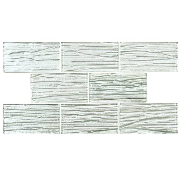 Merola Tile Aspen Subway White 3 in. x 6 in. Glass Wall Tile (1 sq. ft. / pack)