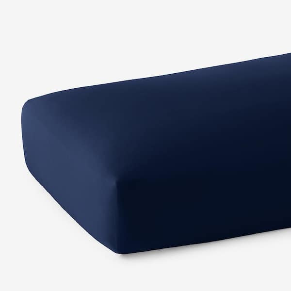The Company Store Legends Hotel Supima Cotton Percale Extra Deep Navy King Fitted Sheet