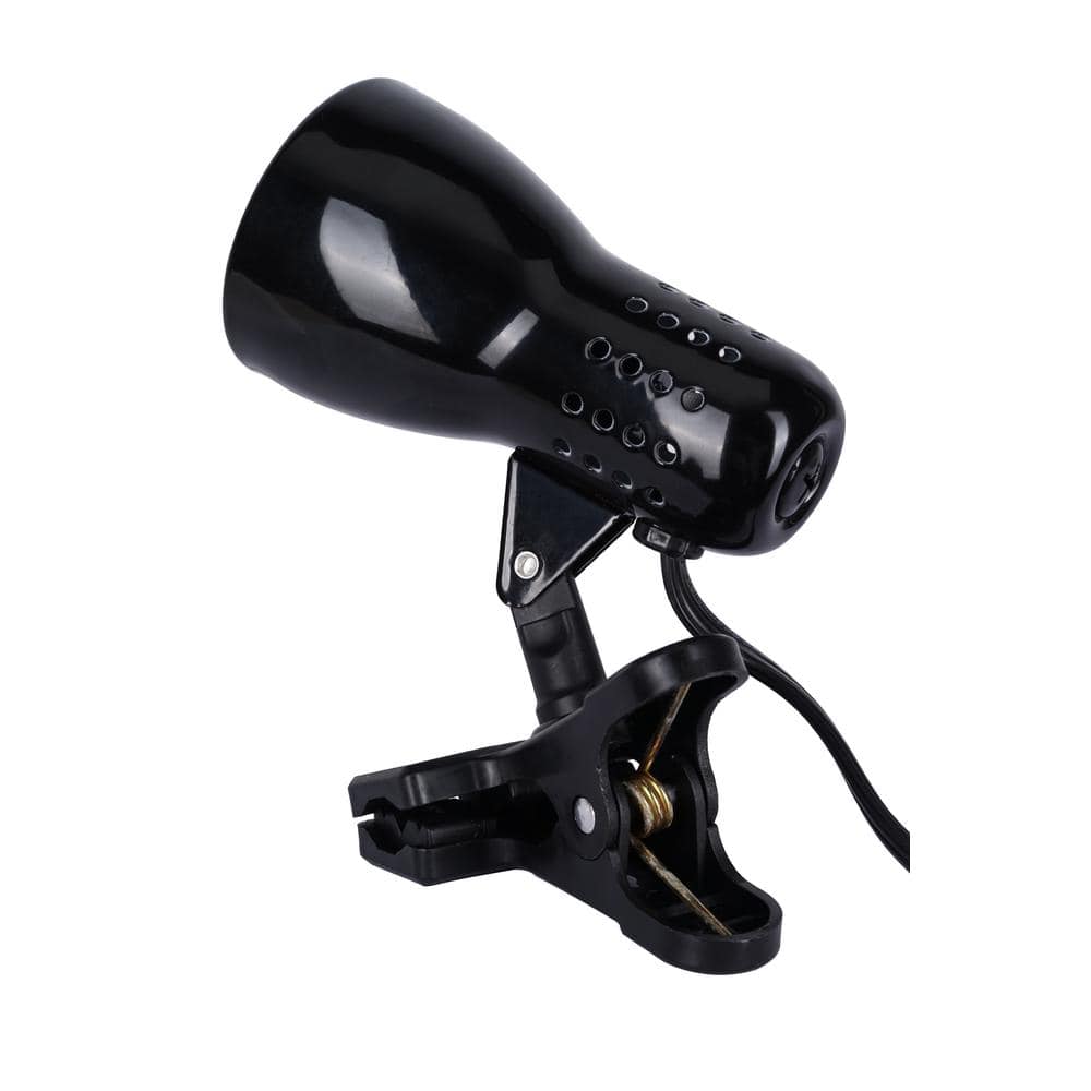 Adjustable Black Metal Clip-On Desk Lamp