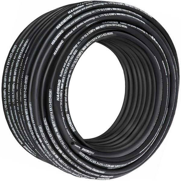 VEVOR Hydraulic Hose 328 ft. Rubber Hydraulic Hoses 3/8 in. 5000 PSI with 2 High-Tensile Steel Wire Braid 40 °F to 250 °F