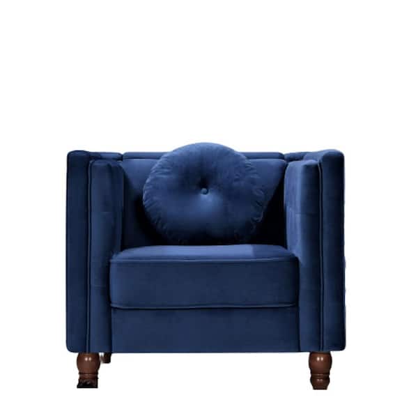 US Pride Furniture Angie Deep Blue Classic Kittleson Chesterfield Chair