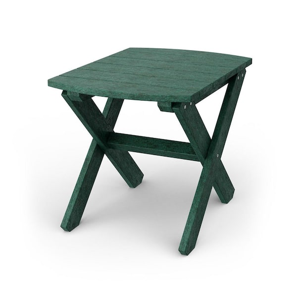 Wildridge Classic Turf Green HDPE Plastic Outdoor Rectangular Side Table