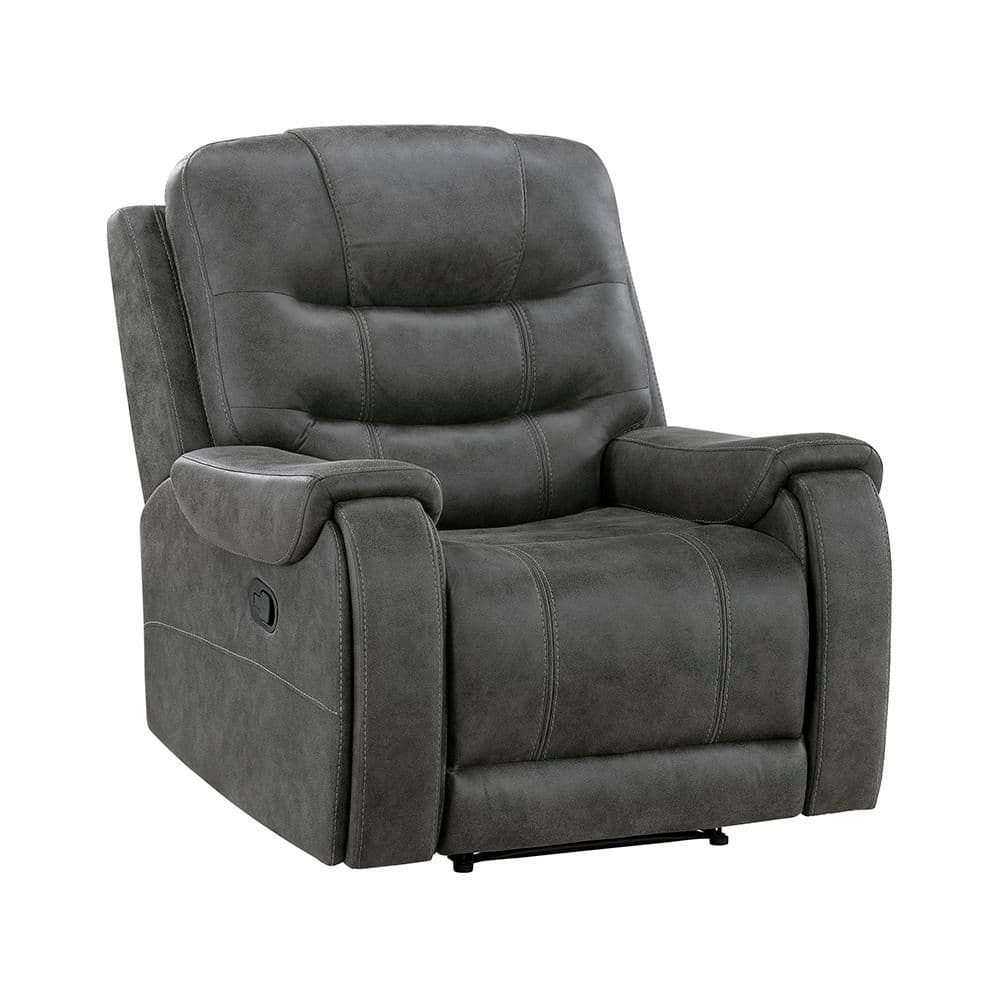 Lazzara Milington Dark Gray Microfiber Upholstery Manual Recliner