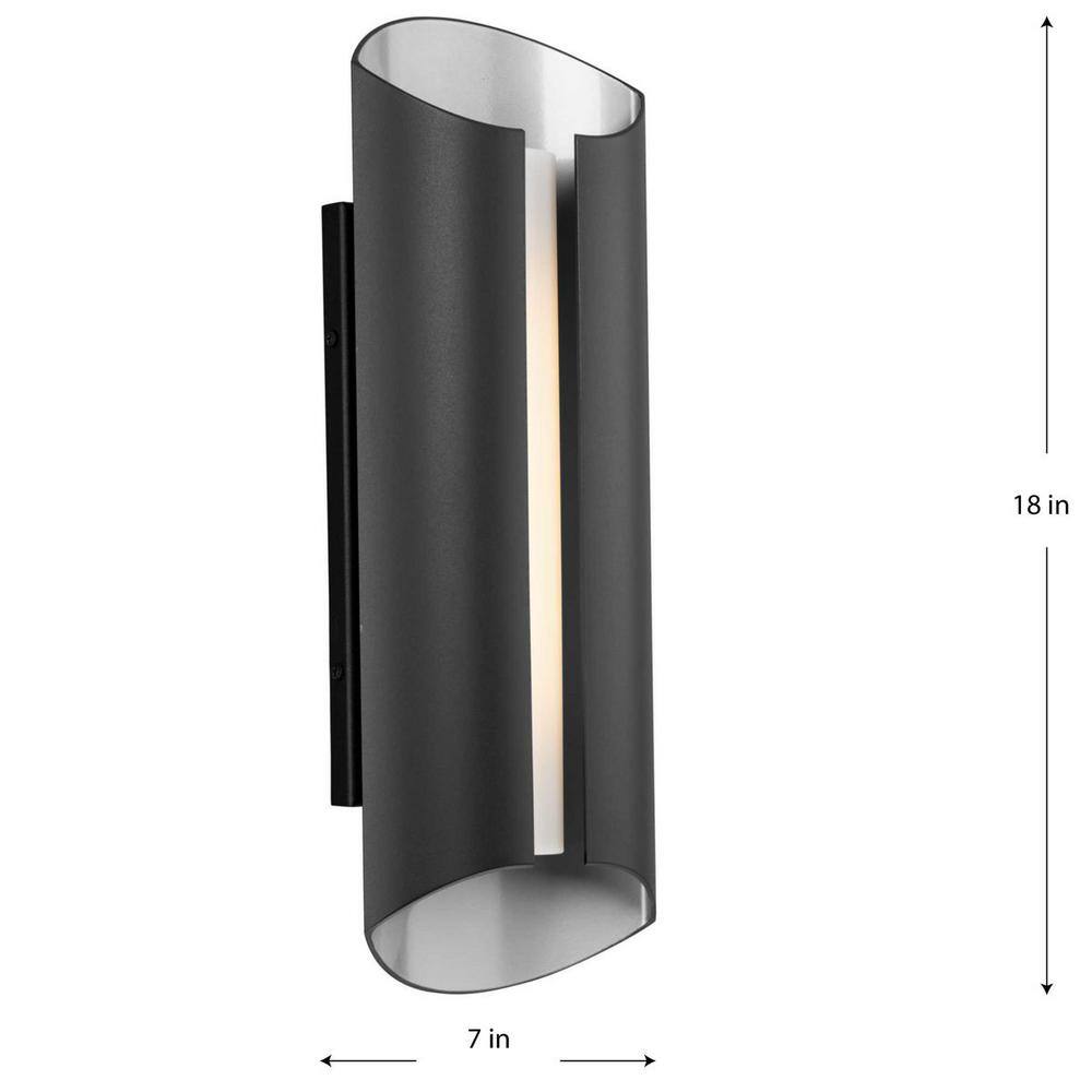 Black Aluminum 18" Dimmable LED Outdoor Wall Sconce