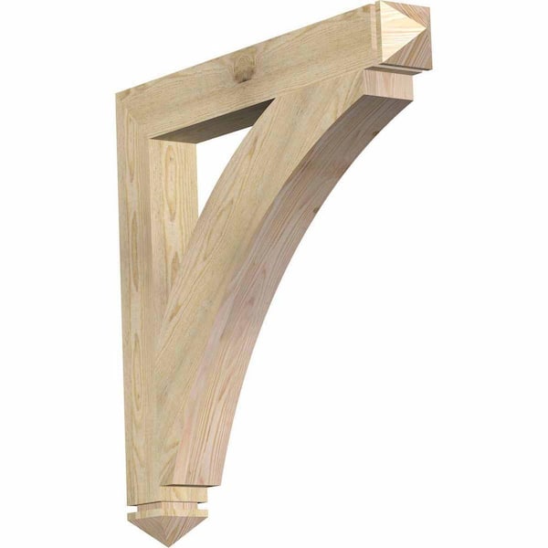 Ekena Millwork 4 in. x 32 in. x 32 in. Douglas Fir Thorton Arts and Crafts Rough Sawn Bracket