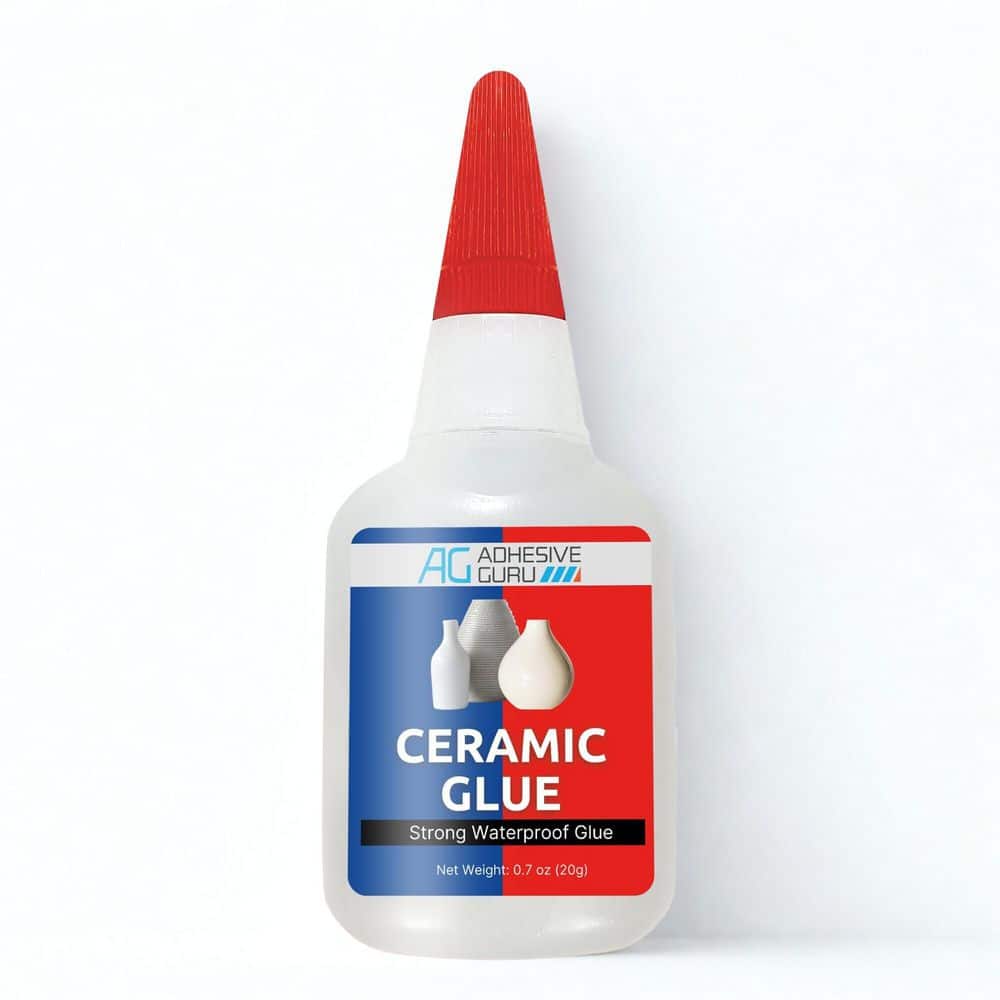 AG ADHESIVE GURU AG Ceramic Glue 0.7 oz. (1-Pack) CA Adhesive for Porcelain, Pottery & Figurines-Fast-Drying, Strong Bond, Clear Finish