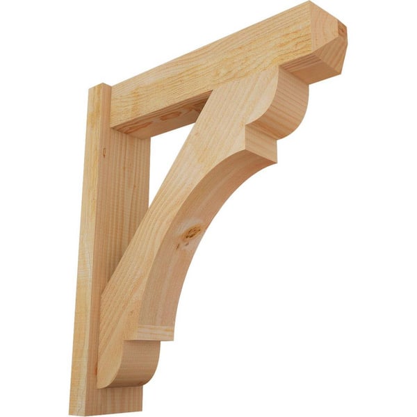 Ekena Millwork 6 in. x 28 in. x 24 in. Douglas Fir Olympic Craftsman Rough Sawn Outlooker