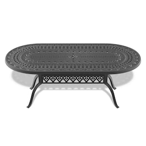 82.87 in. L x 42.13 in. W Cast Aluminum Patio Dining Oval Table