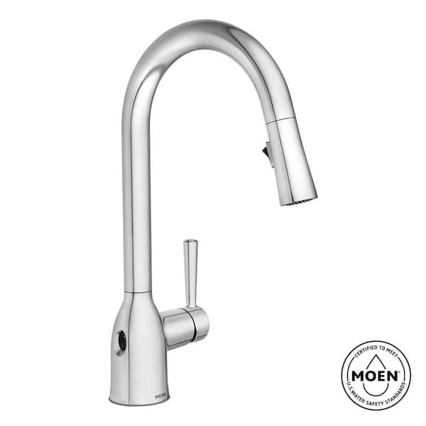 Adler Touchless Single-Handle Pull-Down Sprayer Kitchen Faucet with MotionSense Wave and Power Clean in Polished Chrome