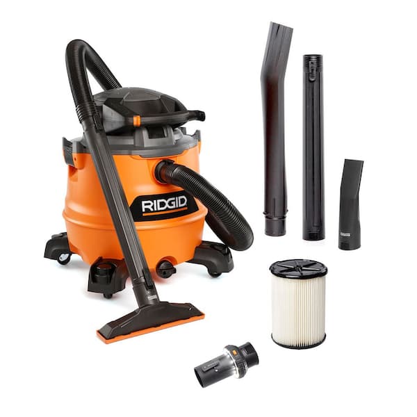 16 Gal. 6.5 Peak HP NXT Shop Vacuum HD1600 Wet Dry Vac with Detachable Blower, Filter, Accessories and LED Cuff