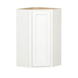 Shaker Partial Overlay 24 in. W. x 12 in. D x 42 in. H Plywood Assembled Corner Wall Kitchen Cabinet in Linen White