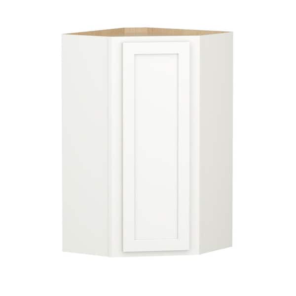SIMPLY WOODMARK PRO Shaker Partial Overlay 24 in. W. x 12 in. D x 42 in. H Plywood Assembled Corner Wall Kitchen Cabinet in Linen White