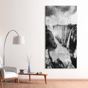 "The Falls" Reverse Printed Tempered Glass with Silver Leaf 72 in. x 36 in. x 0.2 in.