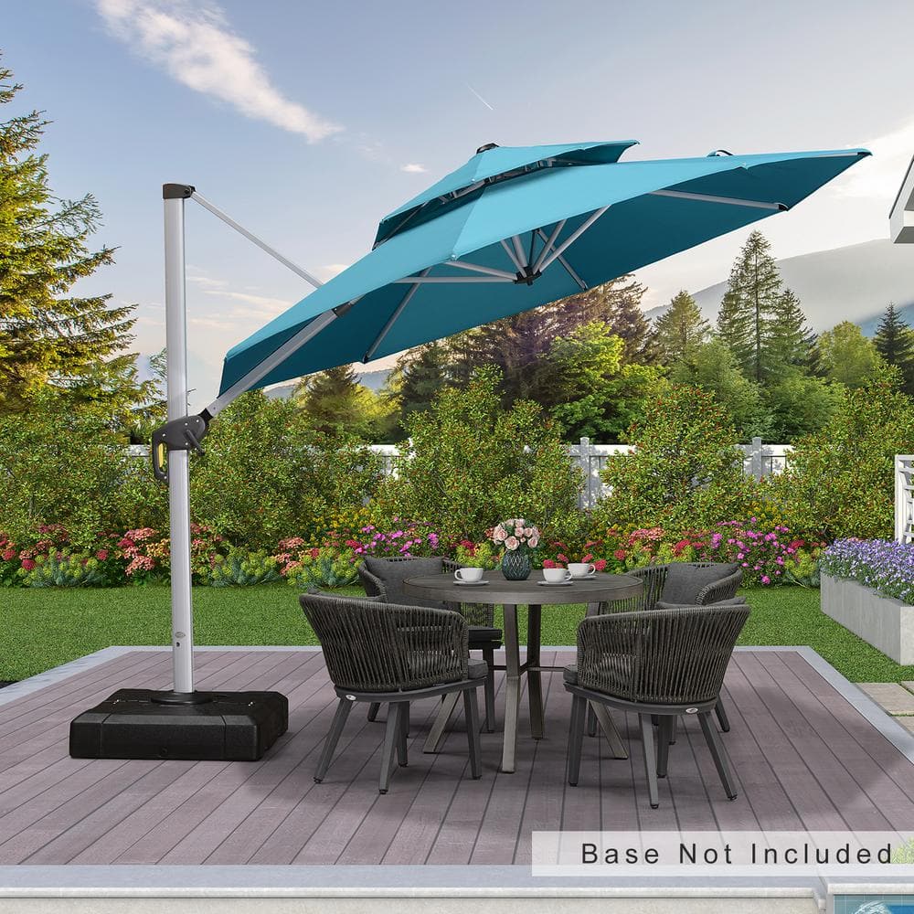 10 ft. Octagon Aluminum Patio Cantilever Umbrella for Garden Deck Backyard Pool in Turquoise Blue price history on PriceWatchPro