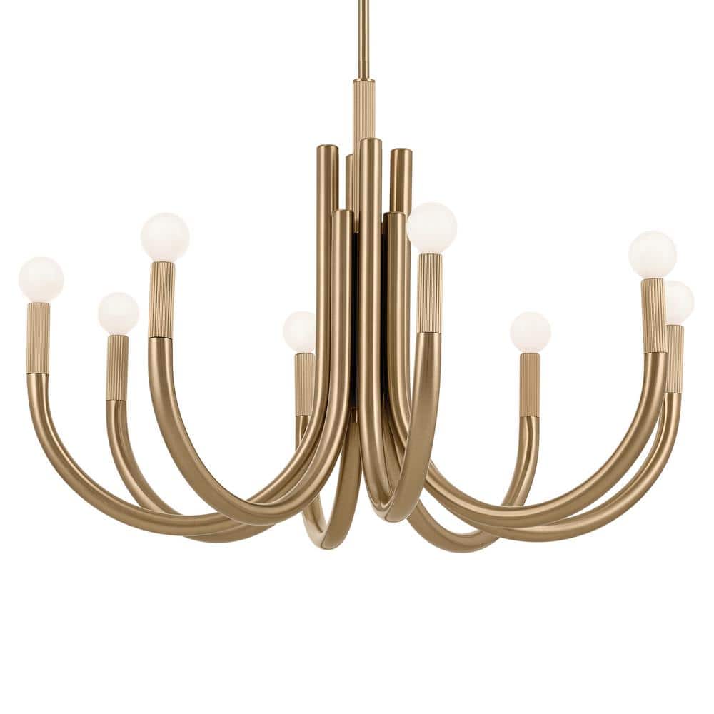 Odensa 29.25 Inch Champagne Bronze 8-Light Chandelier