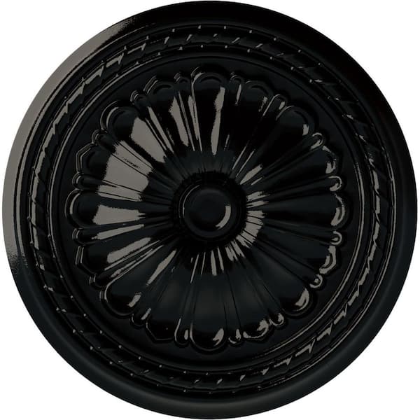 Ekena Millwork 20-1/2 in. x 1-7/8 in. Alexa Urethane Ceiling Medallion (Fits Canopies upto 2-7/8 in.), Black Pearl