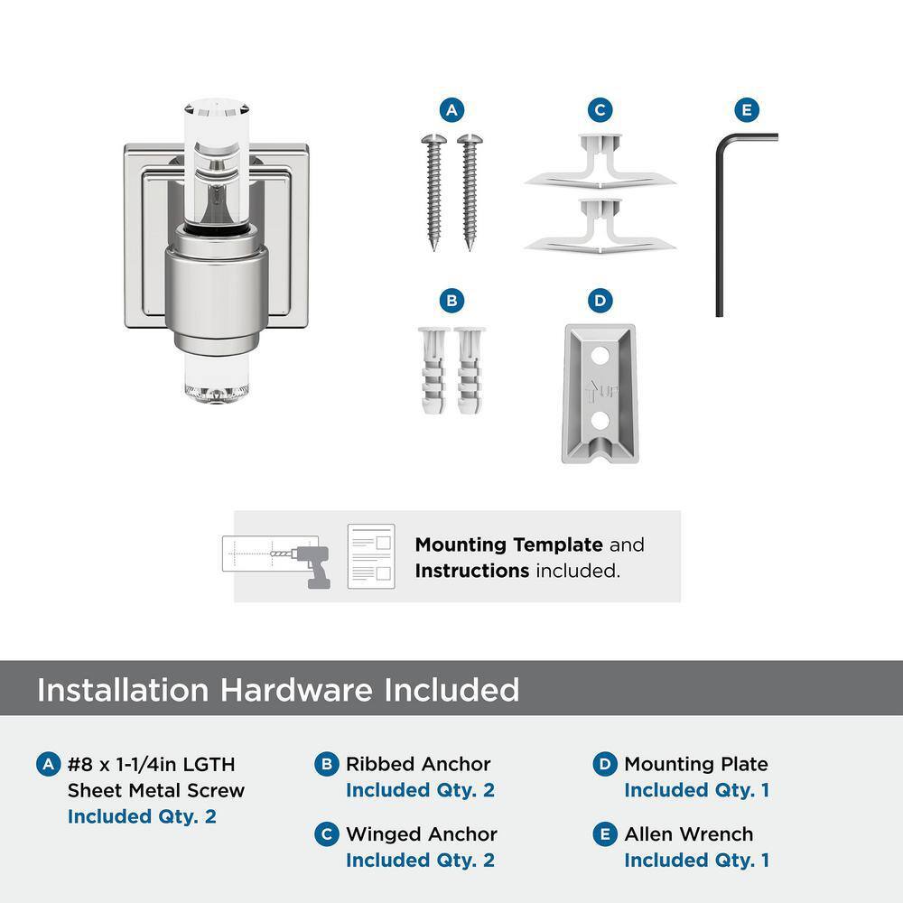 Clear and Chrome Single Prong Wall Mounted Hook