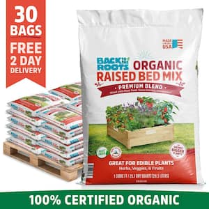 Organic Bulk Raised Bed Soil Pallet (60 1 cu.ft. Bags) Peat-Free, Blended with Organic Fertilizer