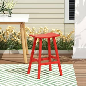 Franklin Red 29 in. Plastic Outdoor Bar Stool
