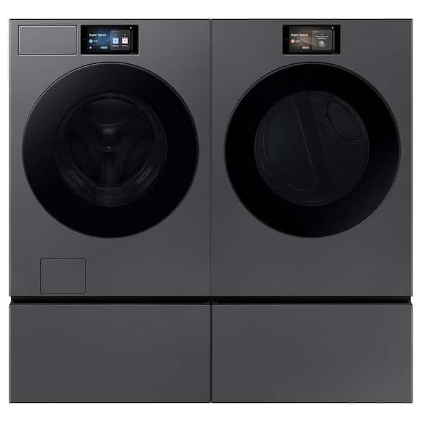 7.6 cu ft vented Front Load Stackable Bespoke AI Ultra Capacity Gas Dryer in Dark Steel w/AI OptiDry+