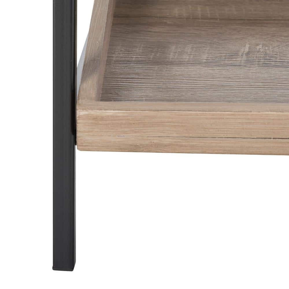Joel 63'' Black Iron and Oak Finish 5-Tier Etagere