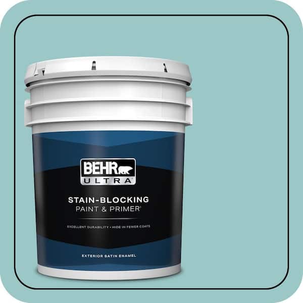 BEHR ULTRA 5 gal. #MQ6-08 Aquifer Satin Enamel Exterior Paint & Primer