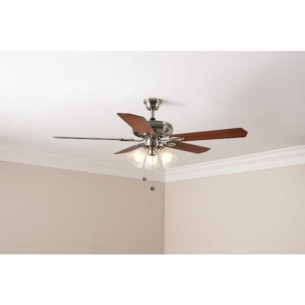 Hampton Bay Glendale II 52 in. LED Brushed Nickel Ceiling