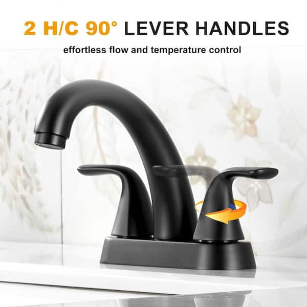 AVITAS 4 in. Centerset Double Handle Bathroom Faucet with Drain