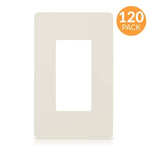 1-Gang Decorator Screwless Wall Plate, GFCI Outlet/Rocker Switch Cover, Single Gang, Light Almond (120-Pack)