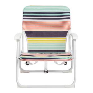 16.14 in. x 23.6 in. x 24.8 in. Oxford Cloth White Metal Frame Beach Chair Color small size