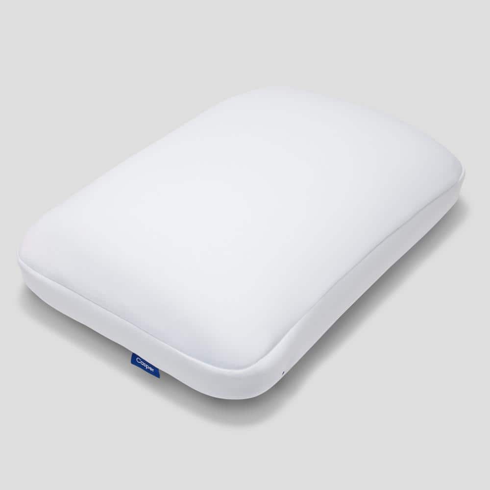 Casper Standard White Hybrid Pillow with Plush Knit Shell