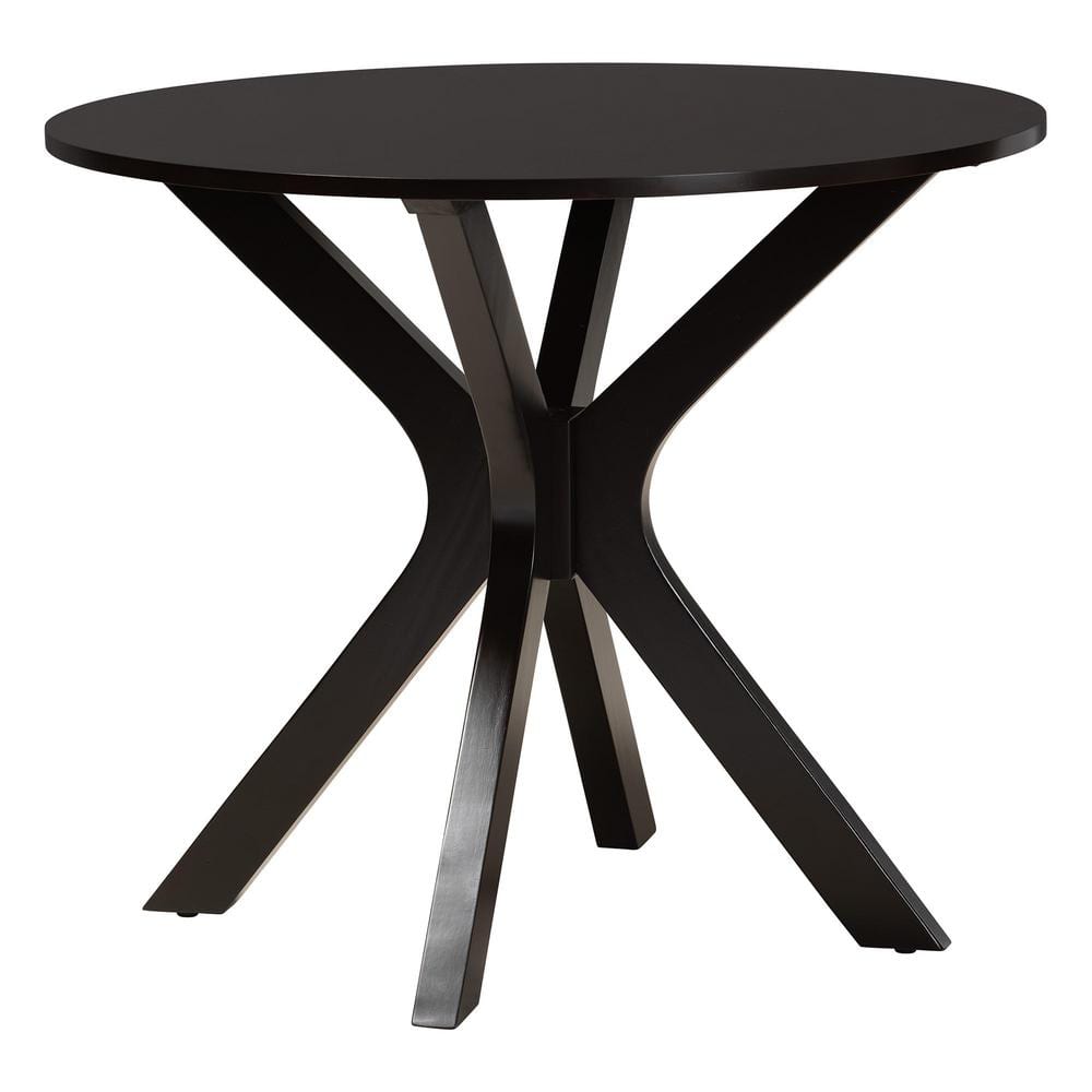 Norah Sand Fabric and Dark Brown Wood 5-Piece Dining Set