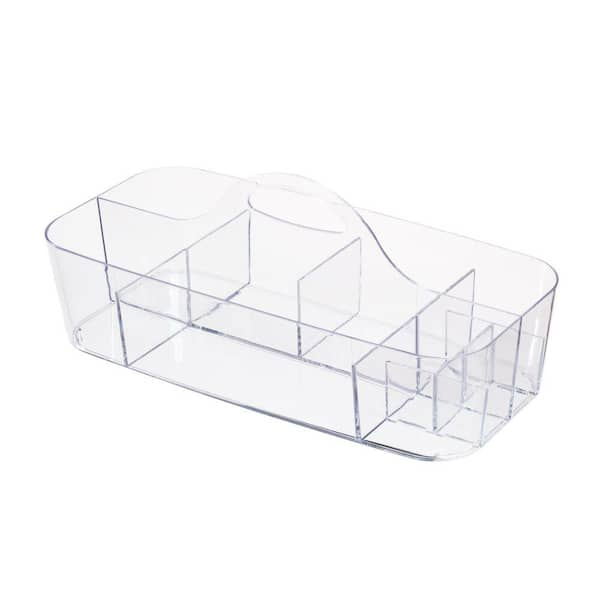 iDesign Med+ Medicine Cabinet and Vanity Organizer with 3 Compartments,  Clear, 9 x 3 x 2