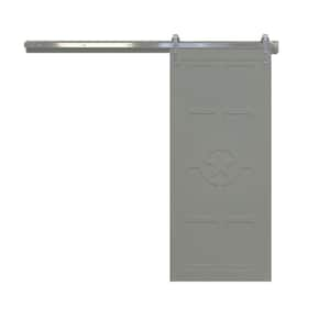 30 in. x 84 in. The Trailblazer Dove Wood Sliding Barn Door with Hardware Kit in Stainless Steel