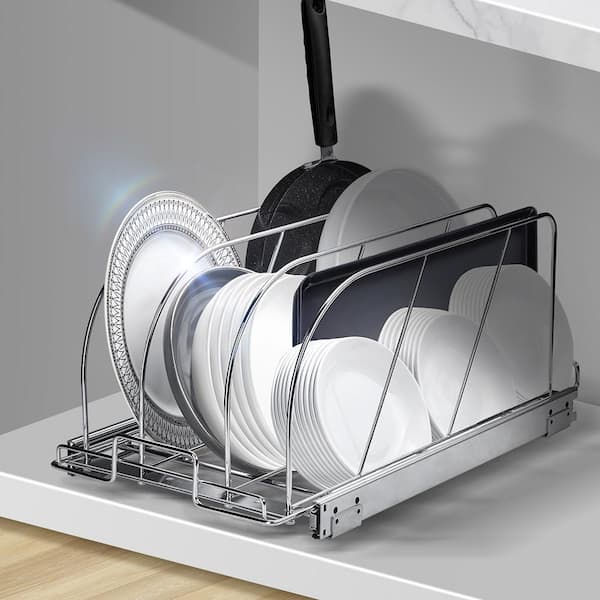 Stainless Steel Over Dish Drainer Drying Dishes Rack Kitchen Pot Racks Pots  and Pans Organizer 