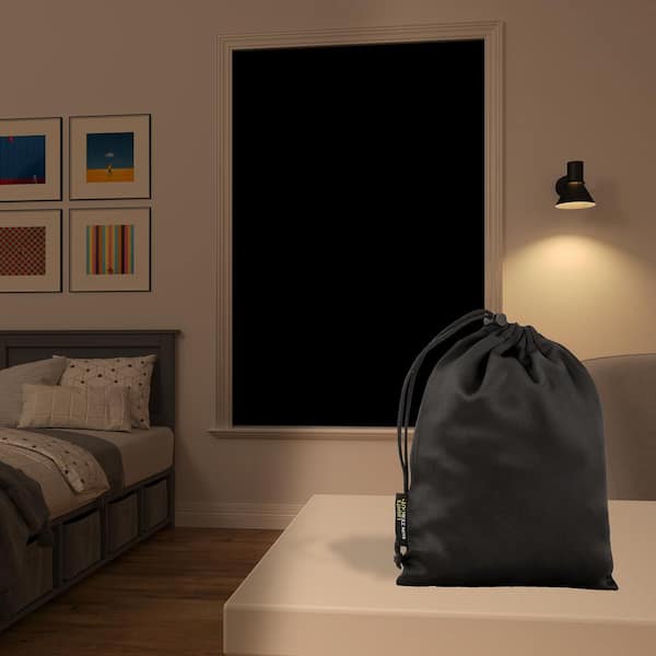 Sun Zero Lights Out Portable Travel Black Polyester 50 in. W x 78 in. L Suction Cup 100% Blackout Curtain (Single Panel)