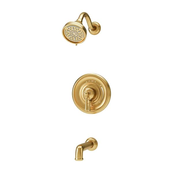 Braston HydroMersion Single Handle Tub and Shower Faucet Trim Kit with Volume Control in Brushed Bronze 1.5 GPM