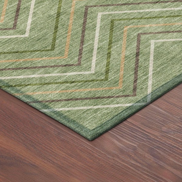 Chantille Machine Washable Indoor/Outdoor Abstract ACN2391 Green 3 ft. x 5 ft. Area Rug