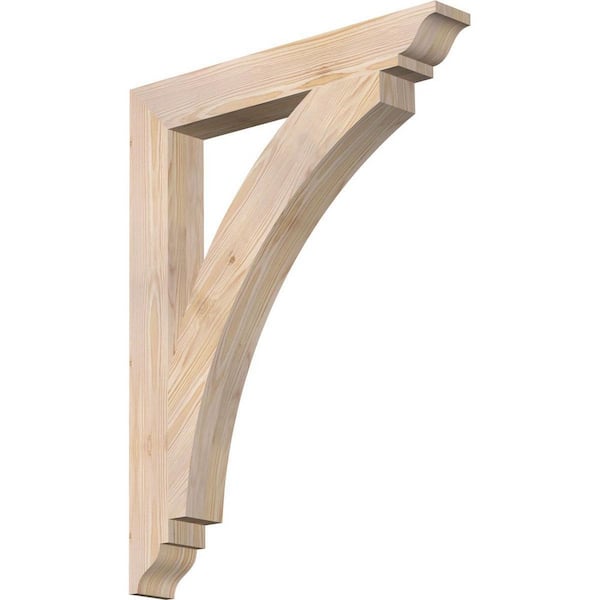 Ekena Millwork 3.5 in. x 34 in. x 26 in. Douglas Fir Thorton Traditional Smooth Bracket