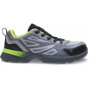Men's Jetstream II Slip Resistant Athletic Shoes - Composite Toe - Grey/Green Size 10(M)