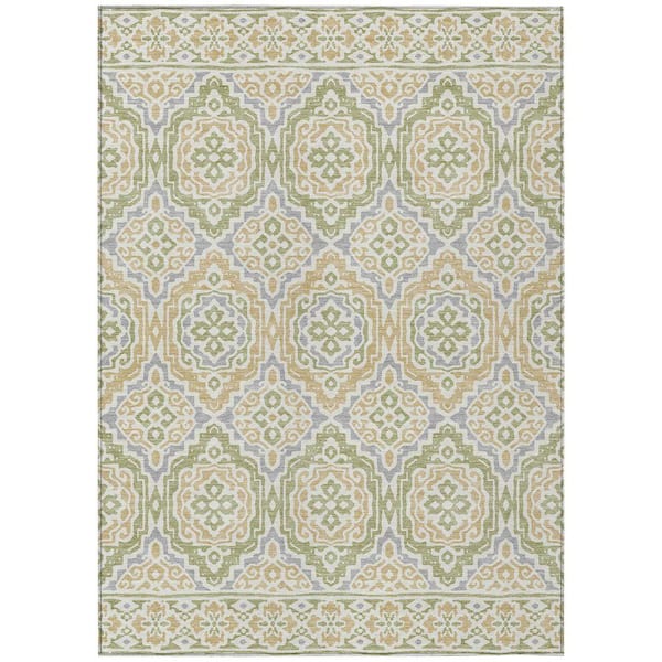 Chantille Machine Washable Indoor/Outdoor Abstract ACN2669 Aloe 10 ft. x 14 ft. Area Rug