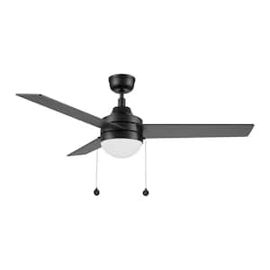 Terrassa 52 in. Color Changing Integrated LED Indoor Matte Black 5-Speed DC Ceiling Fan with Light Kit and Pull Chain