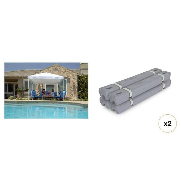 60 lbs. US Weight Canopy Set and 10 ft. x 10 ft. Commercial Pop Up Tent with Wall Panel Combo (Set of 4)