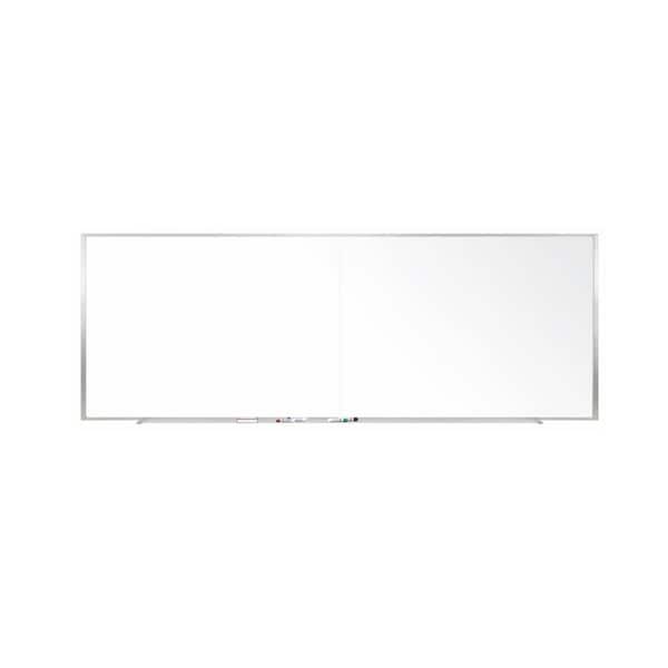 ghent 2-Piece M1 Porcelain Magnetic Whiteboard, Aluminum Frame, 4 ft. H x 10 ft. 4 in. W, (2 pieces)