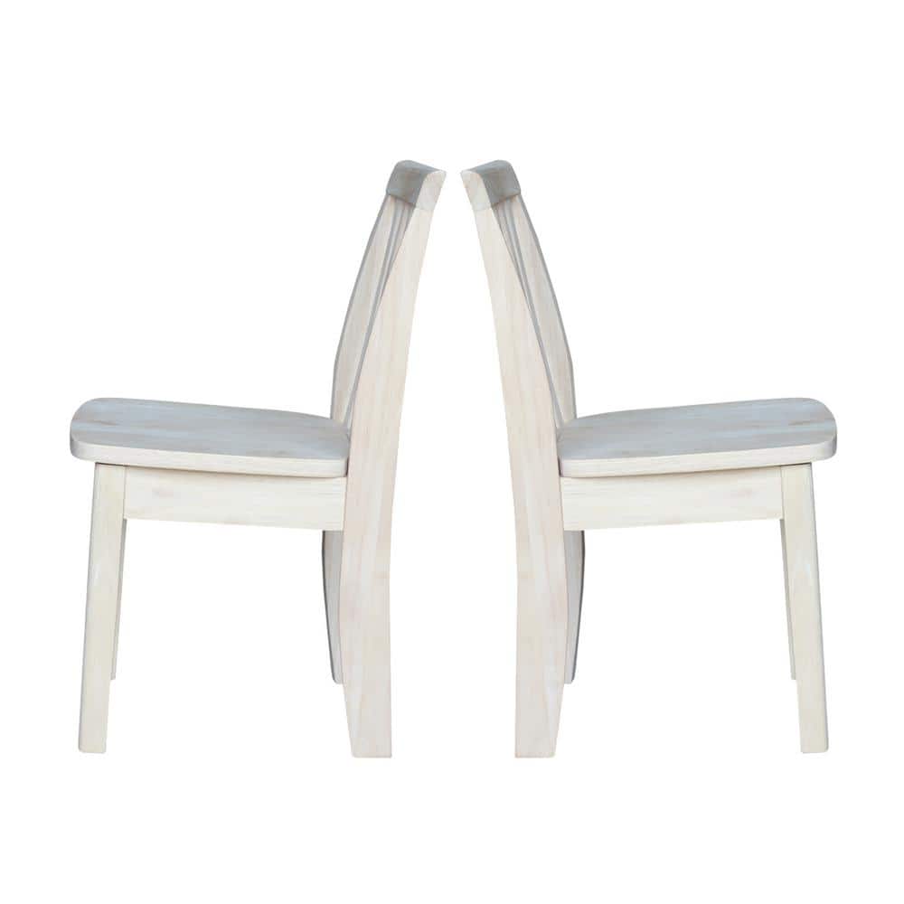 Eco-Friendly Traditional Parawood Mission Kids' Chairs, Unfinished - Set of 2